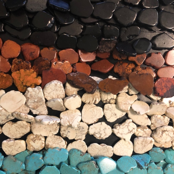 Large Chunky Beaded Earrings - 4 different stones - Picture 2 of 2